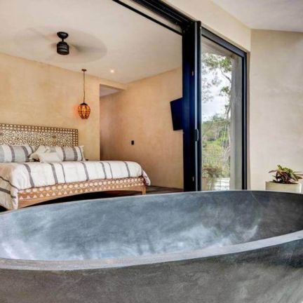 Bedroom with tub